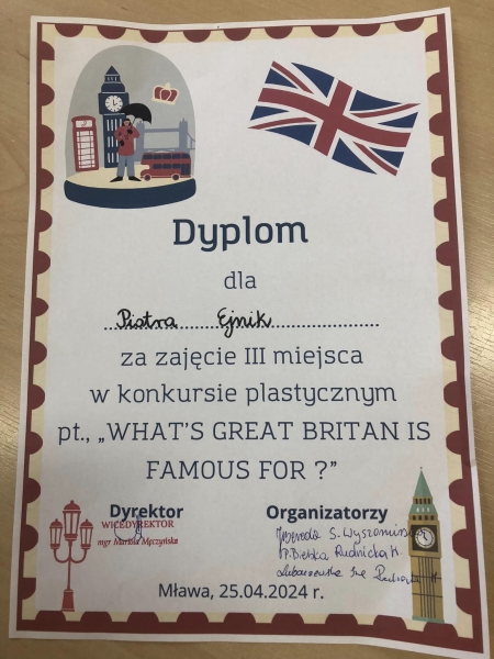 Konkurs plastyczny ''What's Great Britain is famous for?'' 