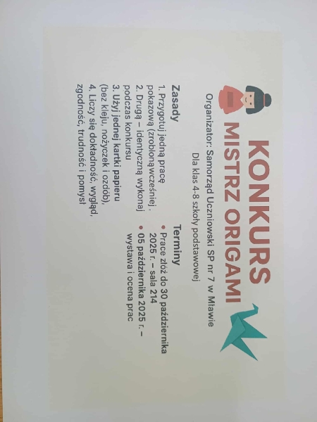 Konkurs mistrz origami