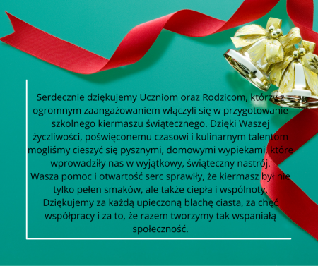 Serdecznie dziękujemy Uczniom oraz Rodzicom